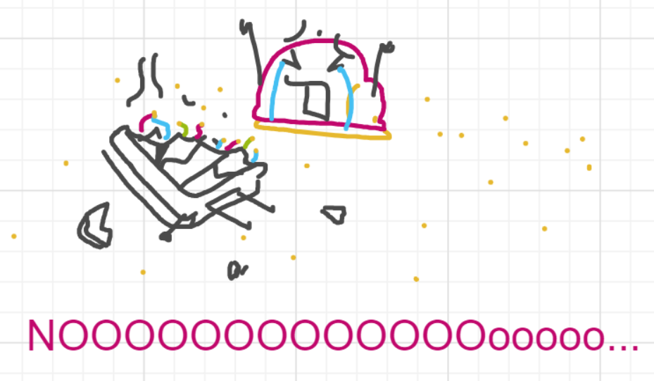 A panel from Ready Oar Knot, episode three of the Board Boards object show by Furretwalk/WalkingFurret.